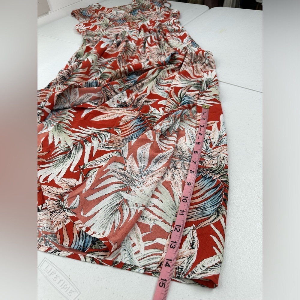 NWT Easel Palm Leaf Printed Button Front Duster E… - image 9